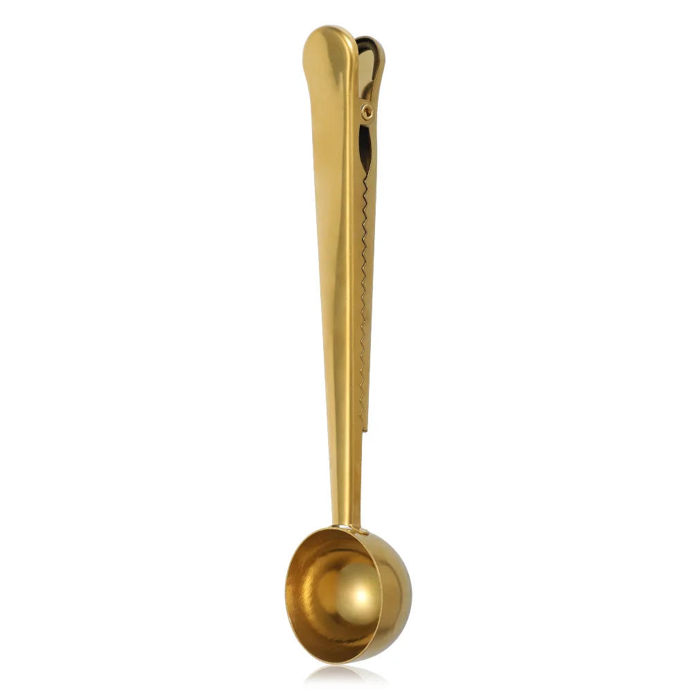 Gold-Tone Stainless Steel 15 ml Measuring Spoon with Clip