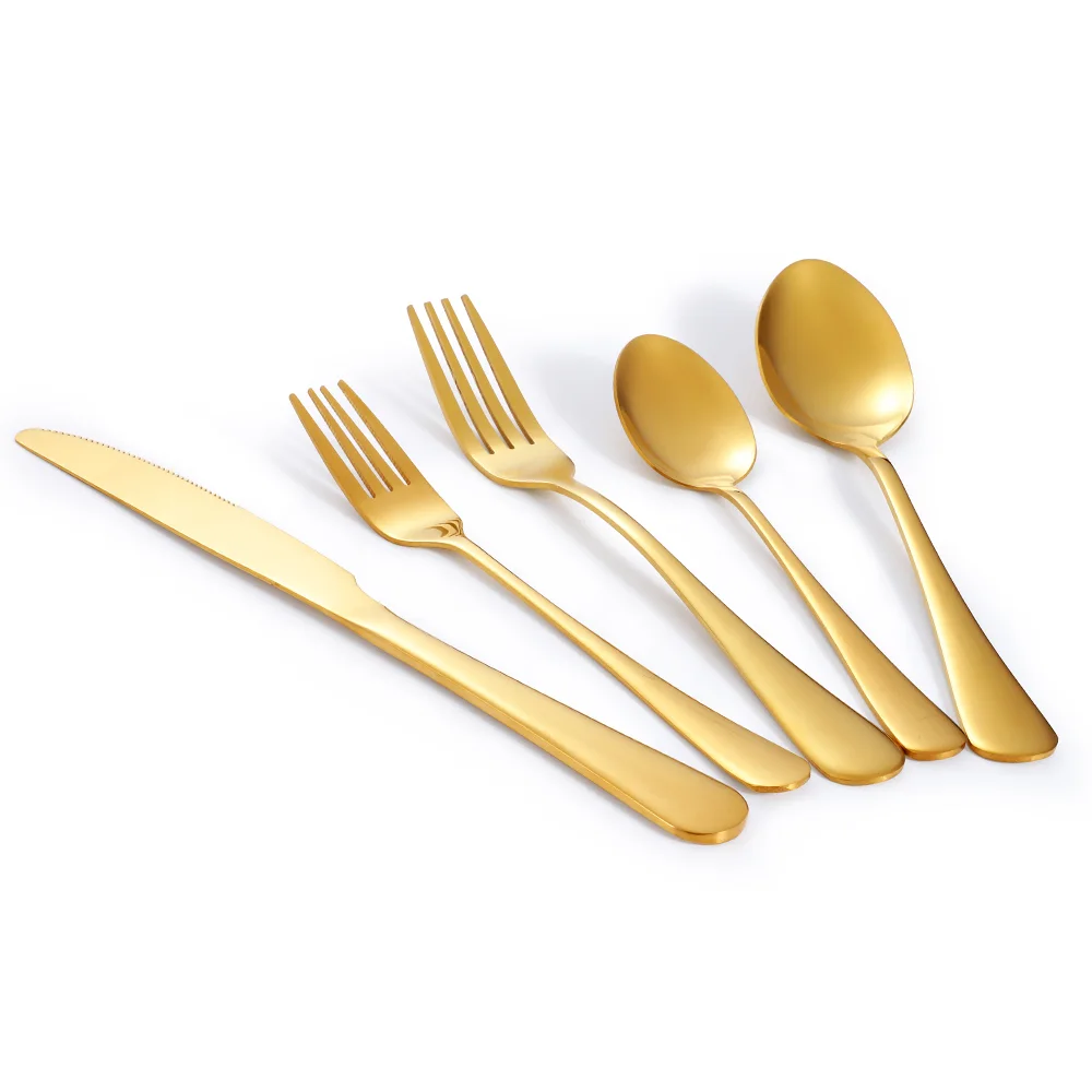 Custom-Logo Gold Stainless Steel Flatware Set