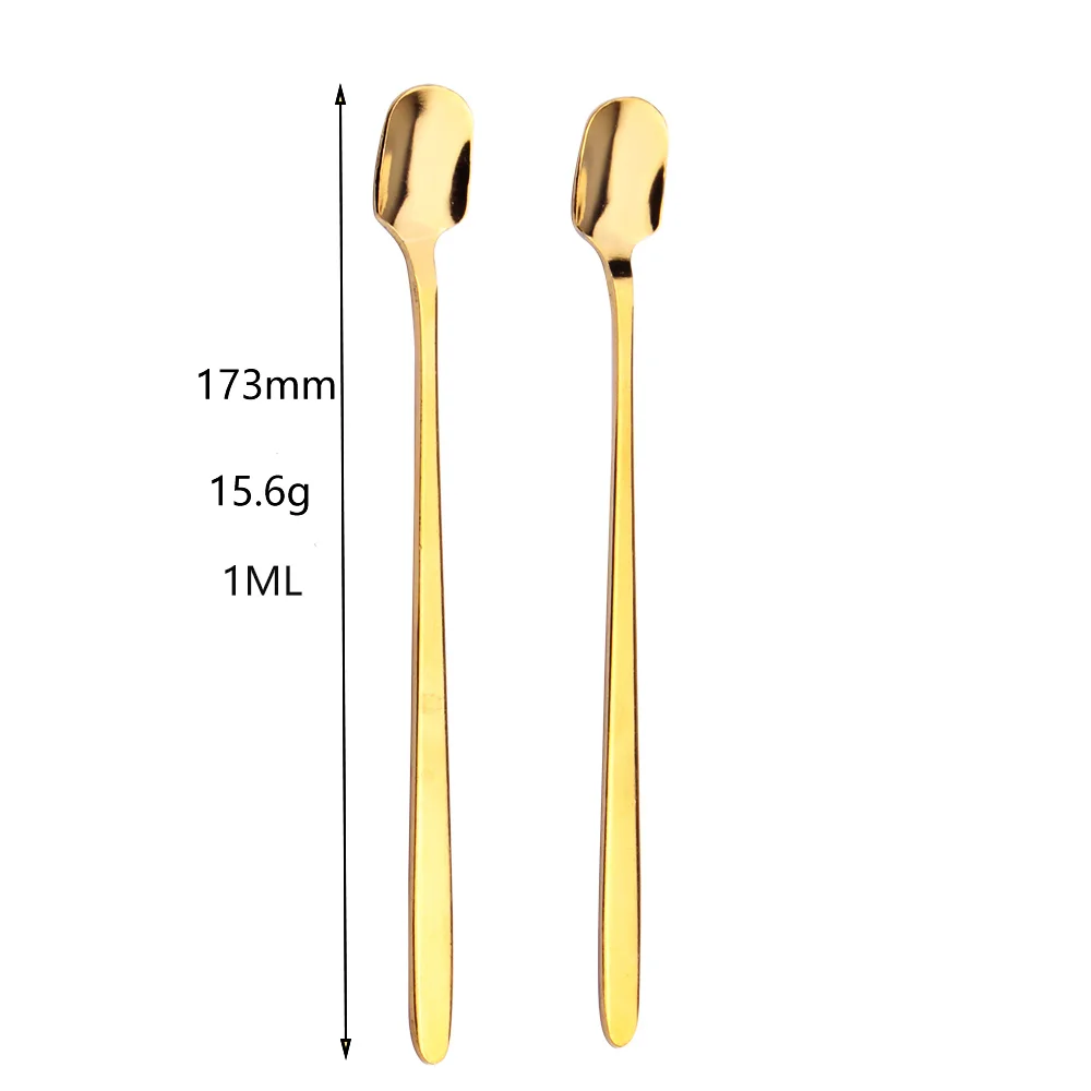 Mini Gold Square-Head Tea Stirring Spoon