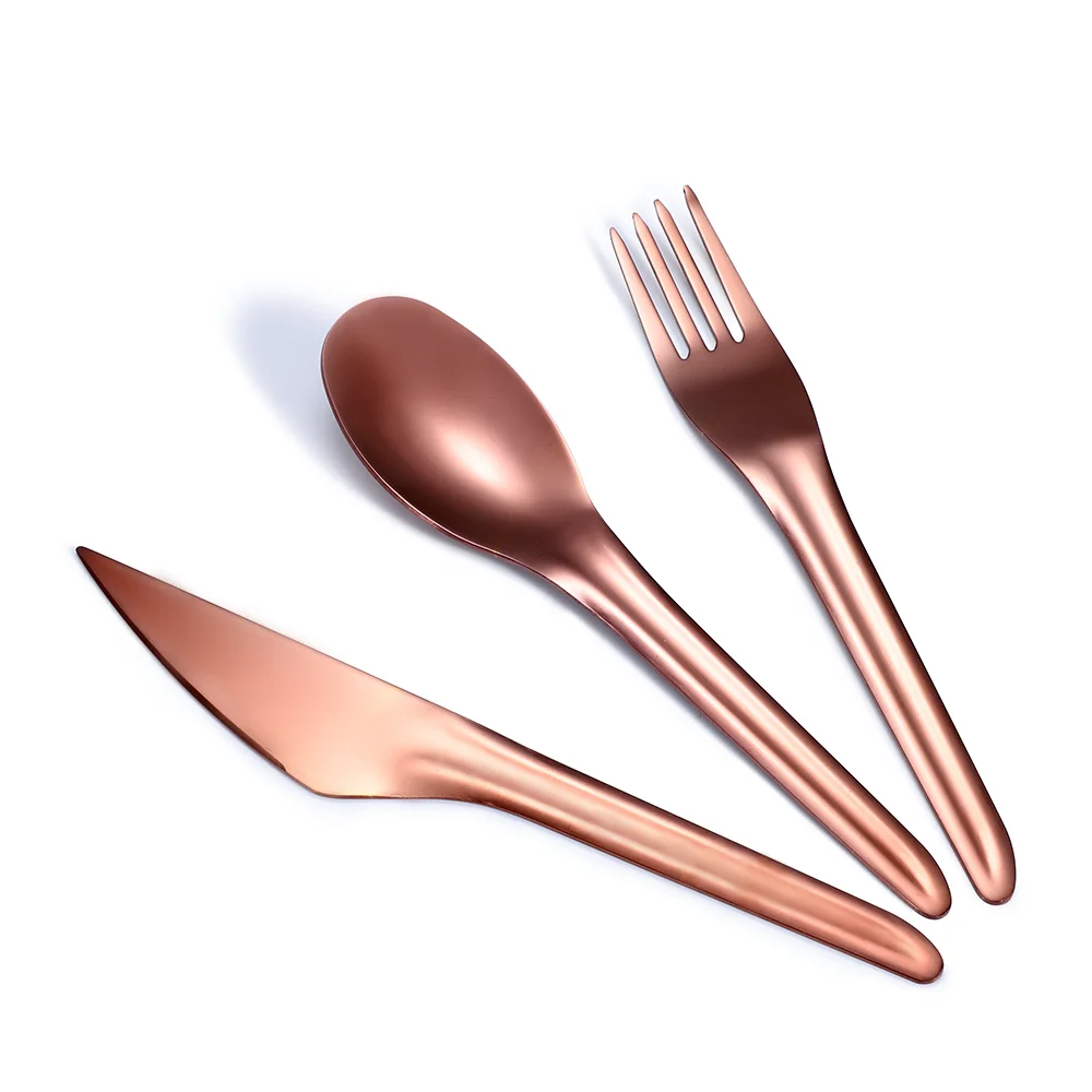 Rose-Gold Three-Piece Stainless Steel Cutlery Set