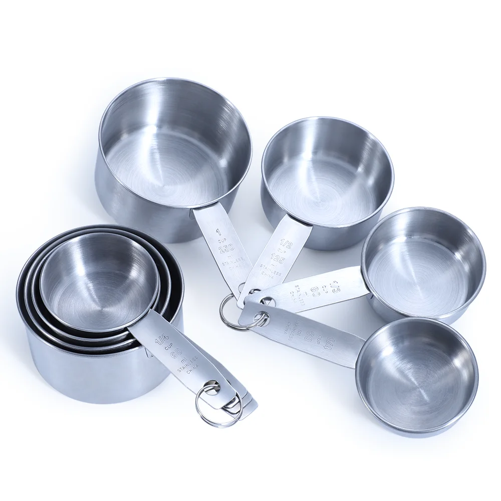 Stainless Steel Measuring Cups and Spoons for Baking