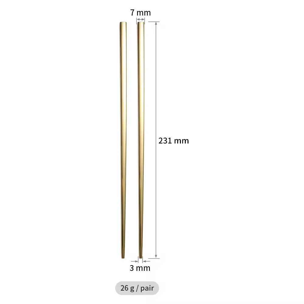 Reusable 304 stainless steel chopsticks with a polished finish