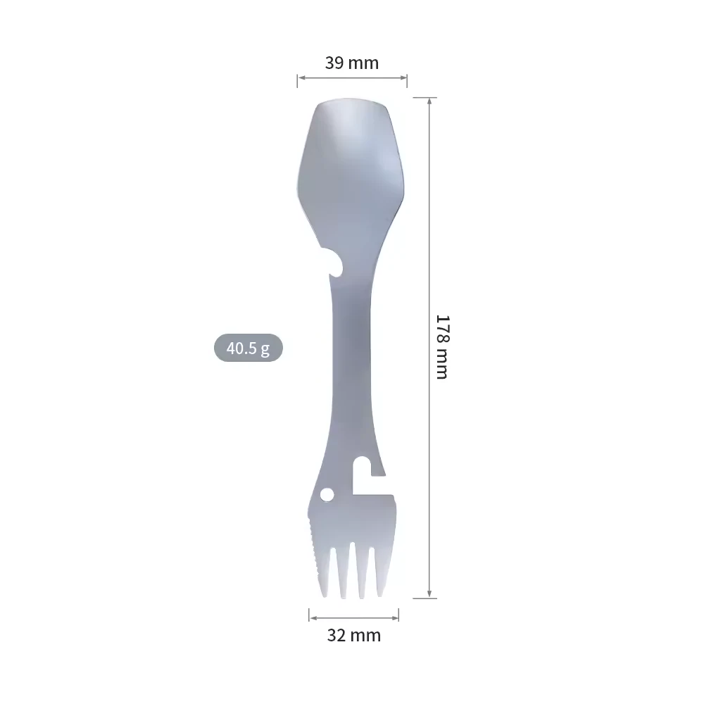 Five-in-one 304 stainless steel outdoor travel utensil