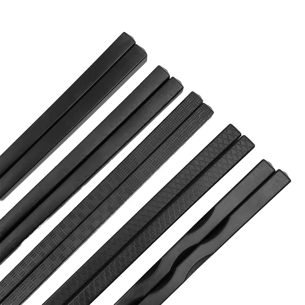 Black Japandi-style reusable ABS chopsticks for hospitality