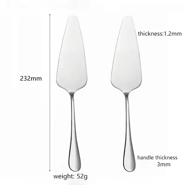Custom stainless steel cake server and serving shovel